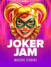 Tarjeta de slot con personaje de joker y estilo visual dinámico