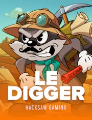 Tarjeta de juego de excavación con estética arcade y premio progresivo