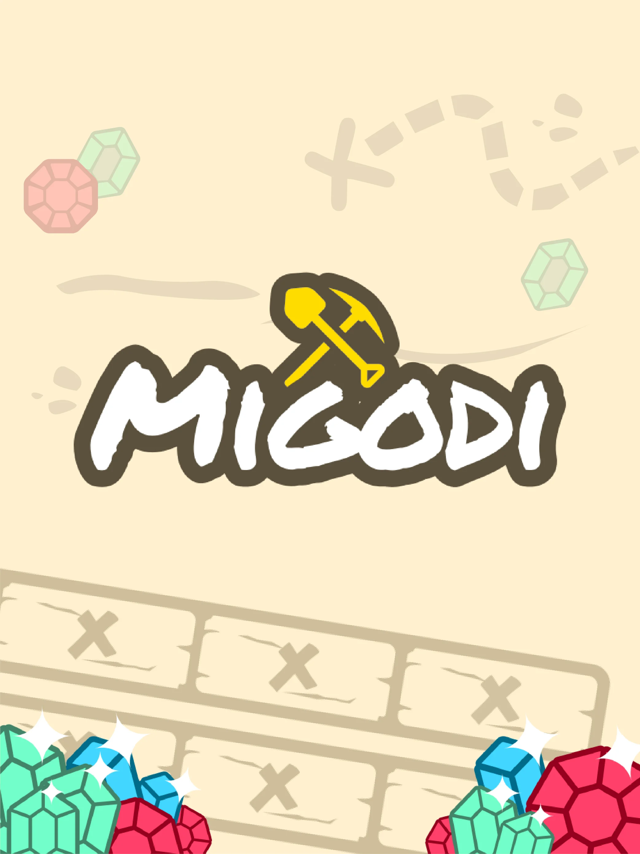 Tarjeta de juego de minería con estética robusta y bonos