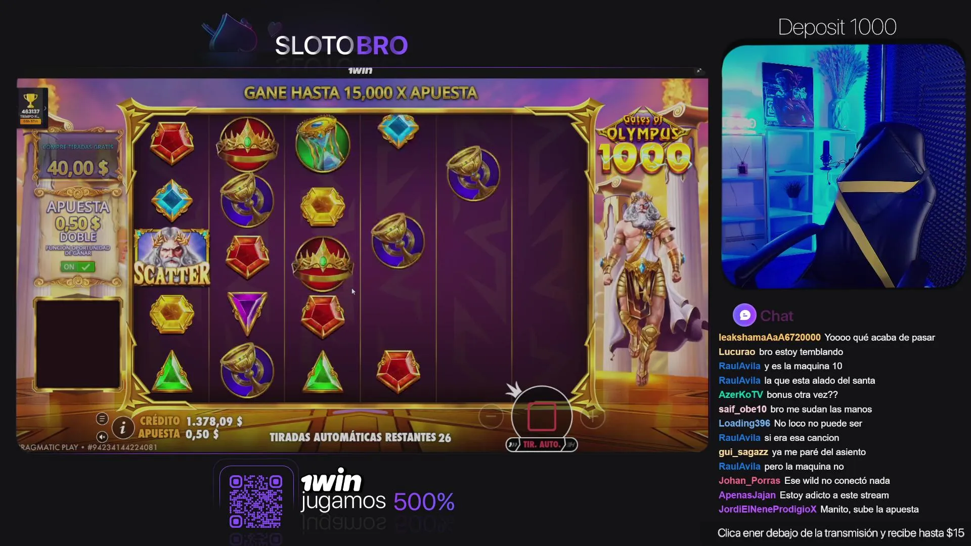 Tarjeta de slot premium con brillo neón y símbolos de alta volatilidad